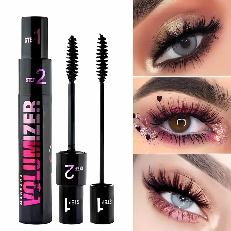2+2 Gratis | Wimperntusche Volumen 4x | Langanhaltend & Wischfest bis 24h | Wasserfest Mascara Schwarz