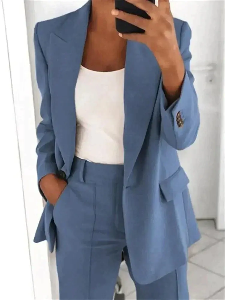 2-teiliges Damen Blazer-Anzug Set | Elegant & bequem für Büro & Events | Blazer + Hose, zeitloser Look, S–5XL