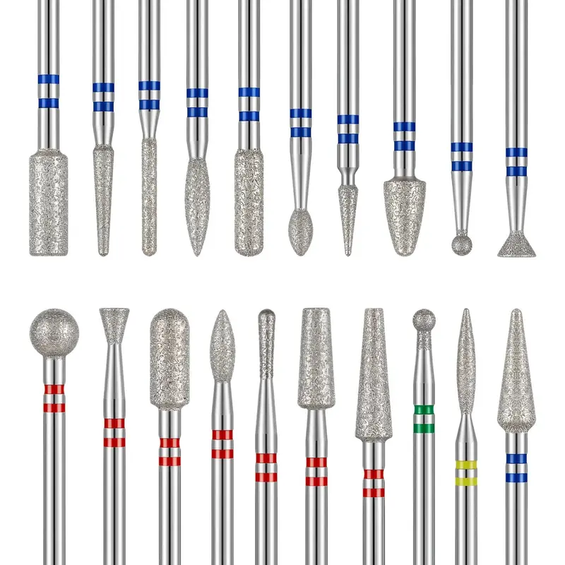 20pcs Diamond Cuticle Nail Drill Bits Set