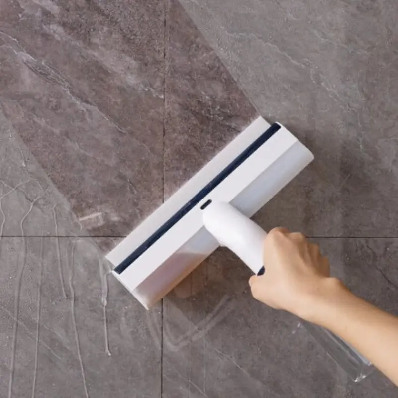 3-in-1 Fensterreiniger mit Sprühfunktion & Abzieher | Streifenfreie Glasreinigung mit Wasserauffangbehälter | Für Fenster, Spiegel & Duschwände