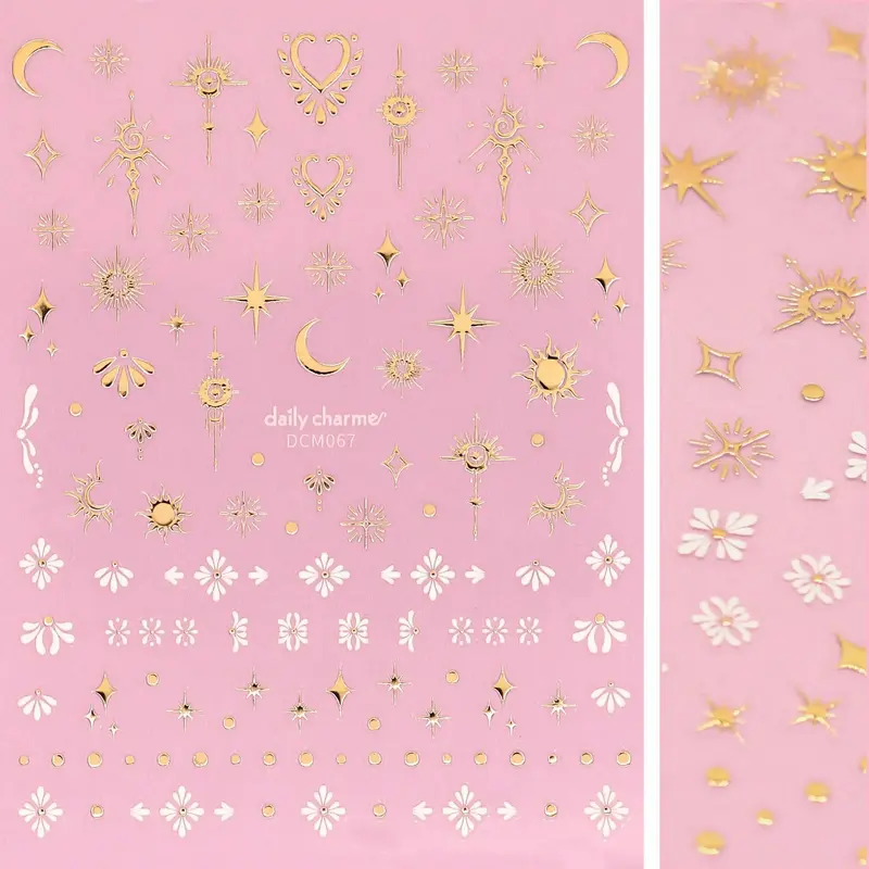 3D Embossed Nail Art Sticker Celestial Element