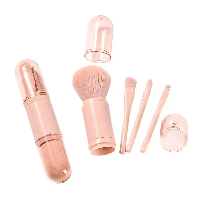 4-in-1 Retractable Mini Makeup Brush Set Eye and Skin Tone Brushes