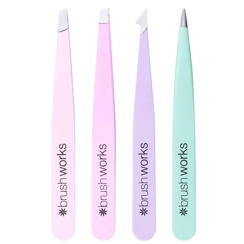 4 Piece Combination Tweezer Set Pastels