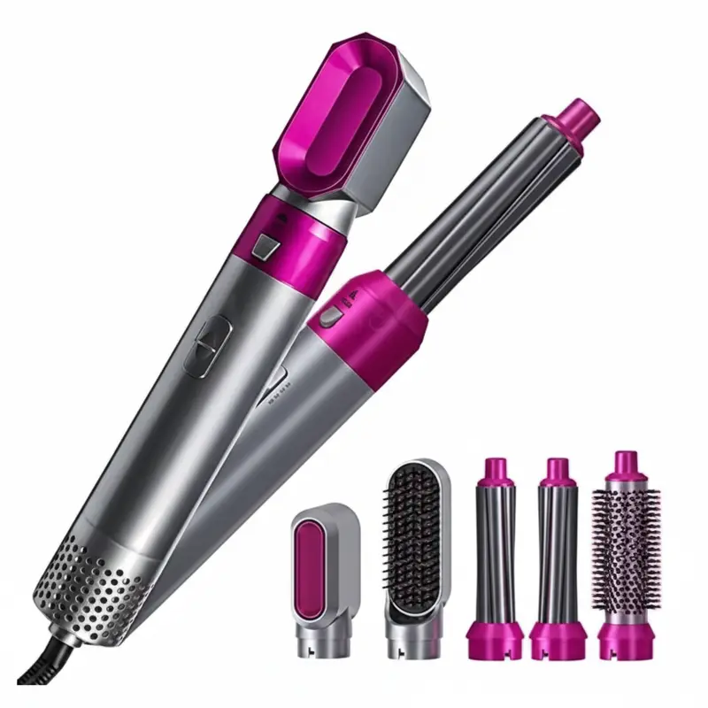 5-in-1 Warmluft Haarstyler mit Föhn-, Glätt- & Lockenaufsätzen | Volumen, Glanz & Anti-Frizz Stylinggerät für alle Haartypen