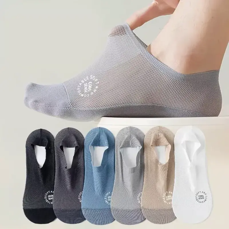 6 Paar Unsichtbare No-Show Socken mit Anti-Rutsch Ferse | Atmungsaktiv & Rutschfest | Komfort für Sneakers & Loafer