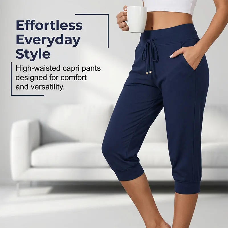 7/8 Lounge-Jogginghose mit Kordelzug | Weiches, atmungsaktives Material | Seitentaschen & elastische Bündchen | S–3XL