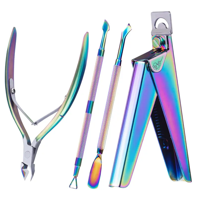 Acrylic Nail Clippers 4 in 1 Kit Colorful