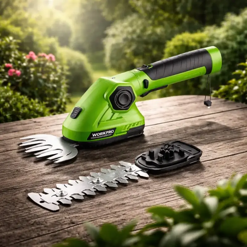 Akku Heckenschere & Grasschere 2-in-1 | Wechselklingen 25 cm + 10 cm | 7,2V Li-Ion, 1100 U/min | Für Hecken & Rasenkanten