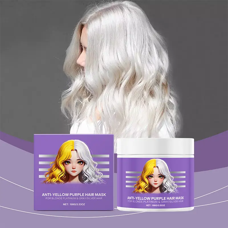 Anti-Gelbstich Haarmaske für Blondes & Graues Haar | Violette Farbpflege gegen Messingstöne | Intensive Pflege & Glanz