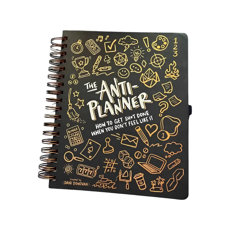 Anti-Planer Arbeitsbuch gegen Prokrastination | 165+ Strategien für Fokus & Umsetzung | Undatiert, vollfarbig | 328 Seiten (25×22,9 cm)