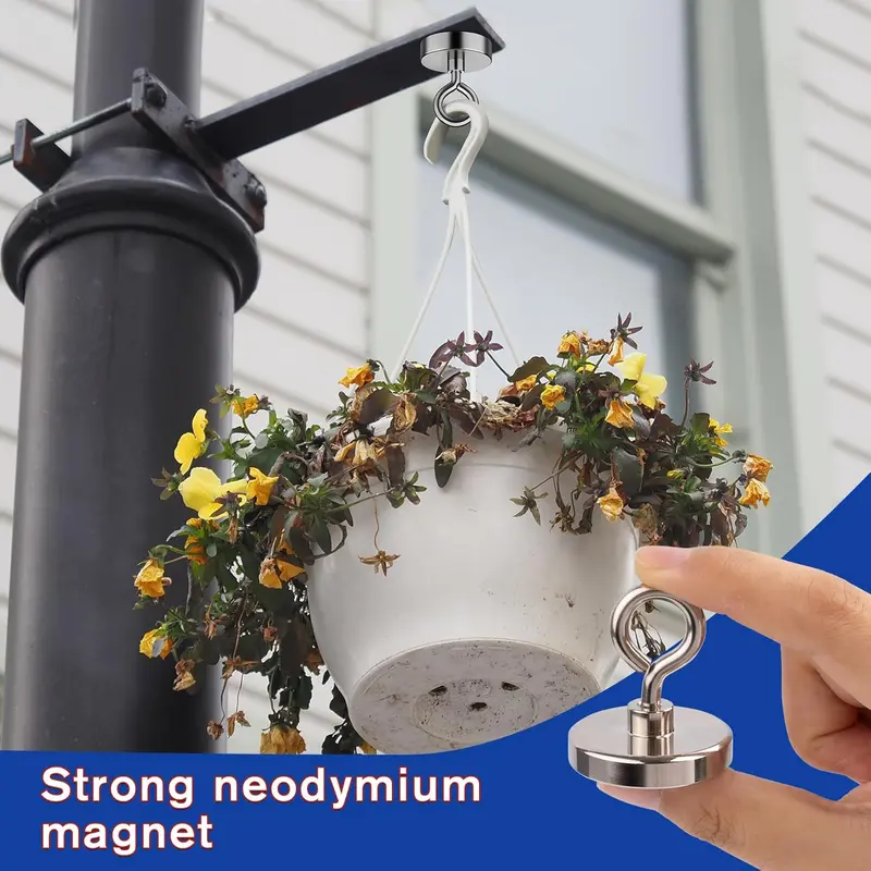 AquaForge Angelmagnet Neodym N35 mit 79–260 lbs Zugkraft | 304 Edelstahl + Ni+Cu+Ni-Beschichtung | Mit Edelstahl-Ösenschraube
