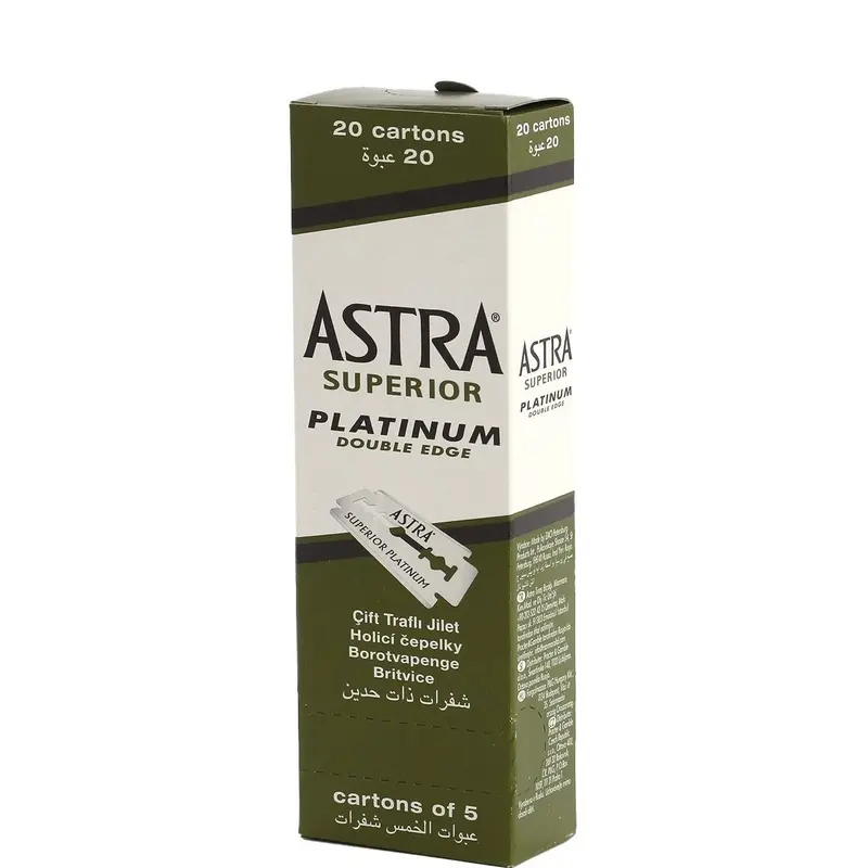 Astra Superior Platinum - Double Edge Razor Blades | Box 100 pieces
