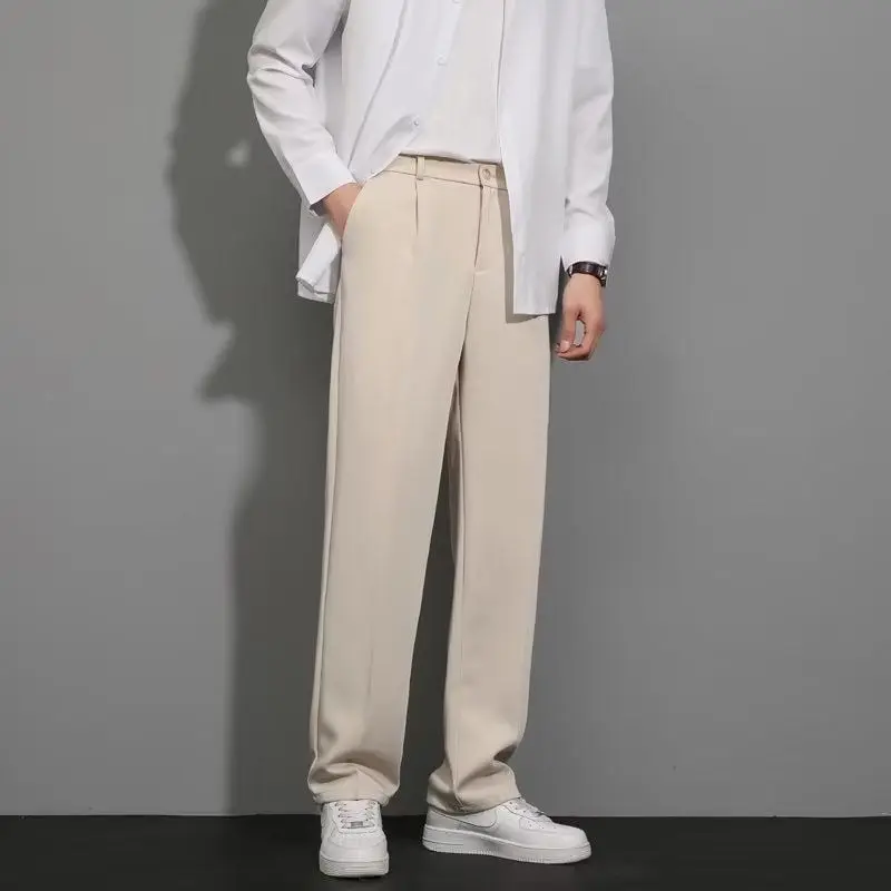 Atmungsaktive Stretchhose mit elastischem Bund & Taschen | Ice-Silk kühlend, gerade Passform | Pflegeleicht, S–5XL
