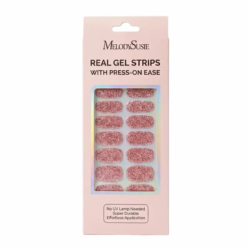 Aurora Collection Real Gel Nail Strips Mani & Pedi Set Disco Pink
