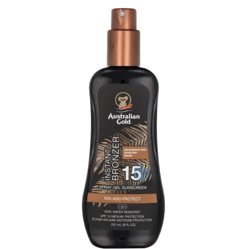 Australian Gold SPF15 Zonnebrand Spray Gel + Bronzer - 237 ml