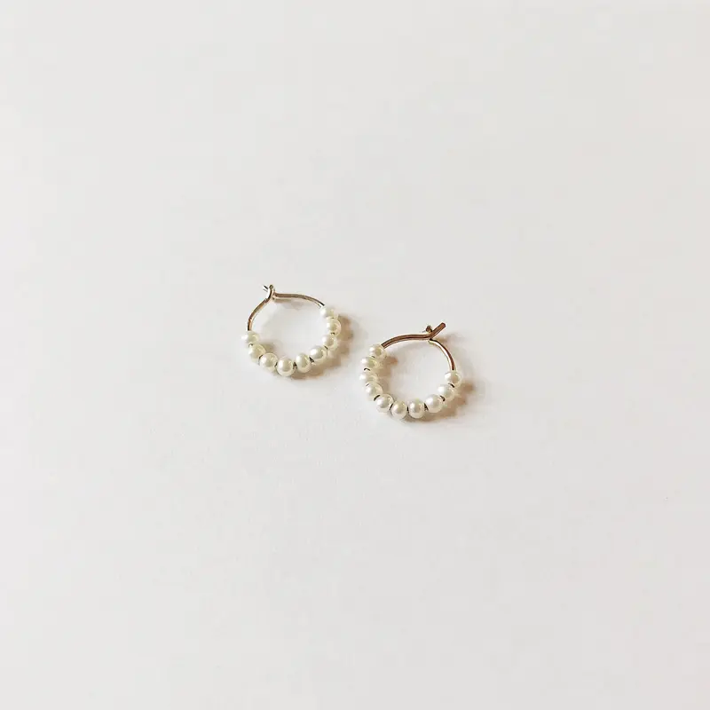 Baby Pearl Hoops