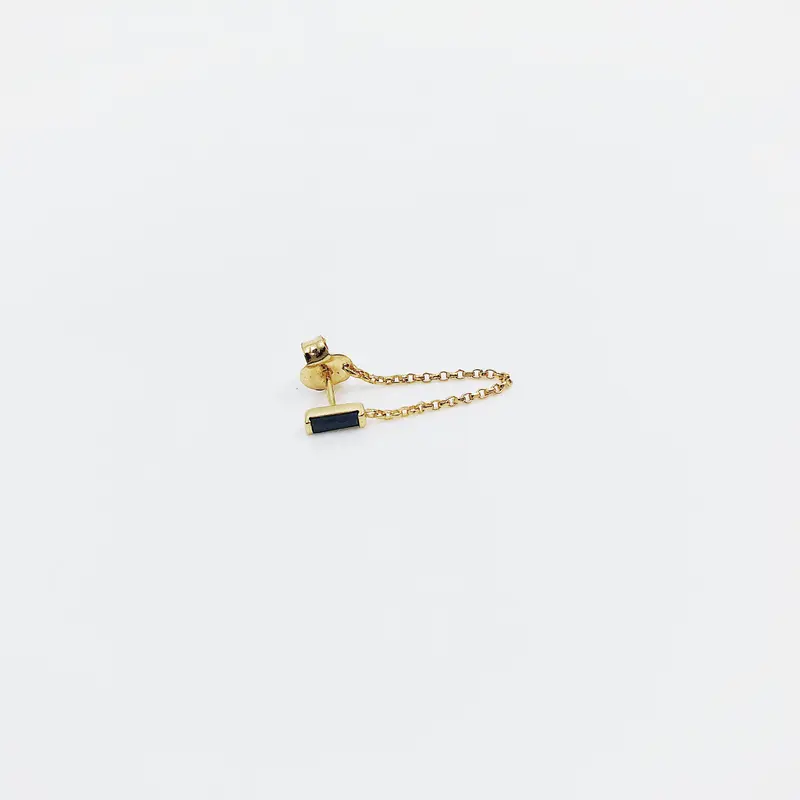 Baguette Black Chain Earring