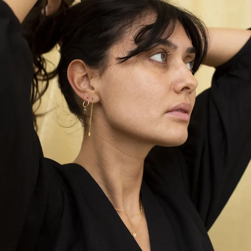 Baguette Cut Threader Earring - Single