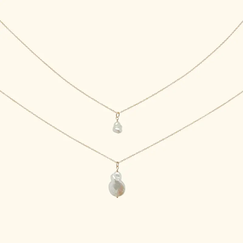 Baroque Pearl Charm Necklace