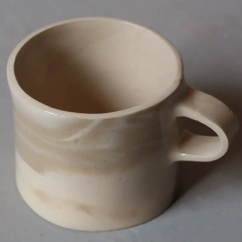 Beige Marbled Handle Mug - Small