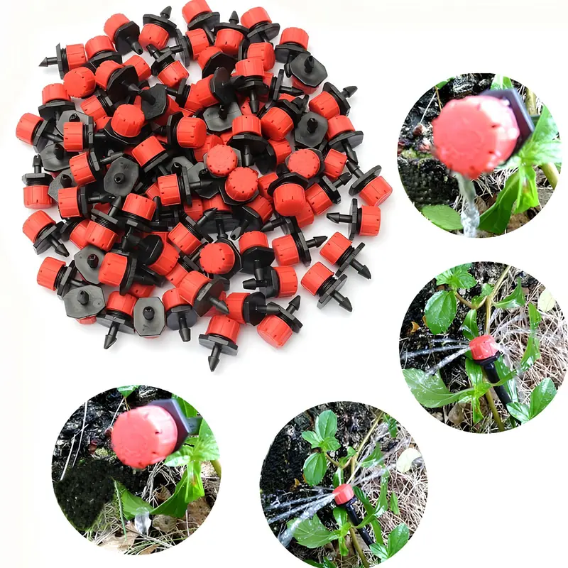 Bewässerungs-Tropfer 360° einstellbar mit 8 Düsen – HydraPulse für Schlauch & Garten | Selbstspülend gegen Verstopfen | 50/100 Stk.