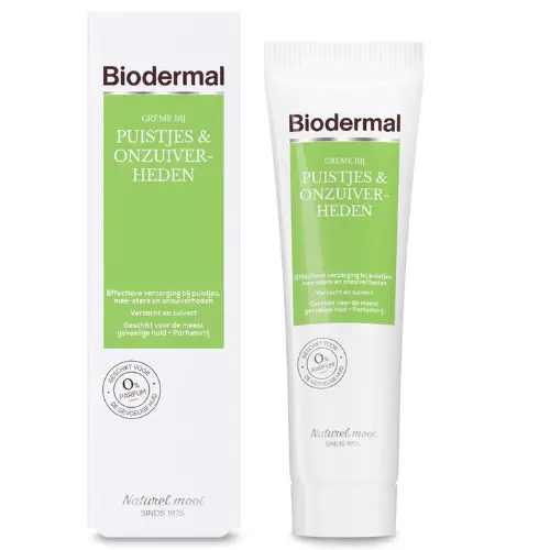 Biodermal Crème bij puistjes en onzuiverheden - Dagcrème – Puistjes crème - 30ml
