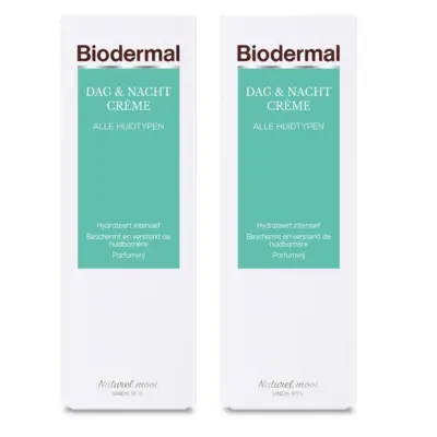 Biodermal Dag- en Nachtcrème - Hydraterend en voedend - voordeelverpakking 2x 100 ml