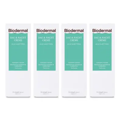 Biodermal Dag- en Nachtcrème - Hydraterend en voedend - voordeelverpakking - 4x 100 ml