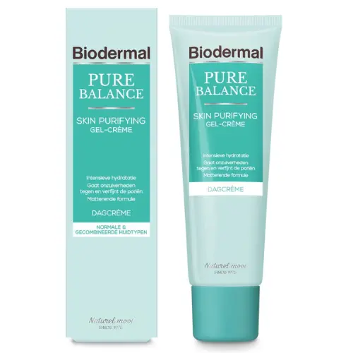Biodermal Pure Balance Dagcrème Skin Purifying Gel-Crème - Dagcreme met hyaluronzuur, speciaal voor volwassen huid met onzuiverheden en oneffenheden - 50ml