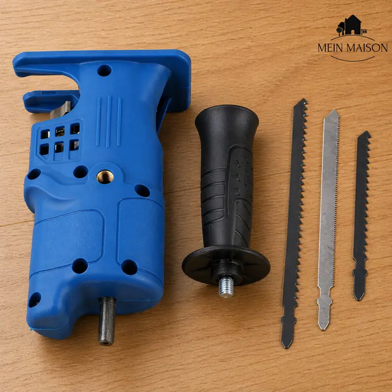 Bohrer Säge Adapter mit Griff | Für Holz & Metall schneiden | 3 Sägeblätter Set, schnelle Montage, präzise Schnitte