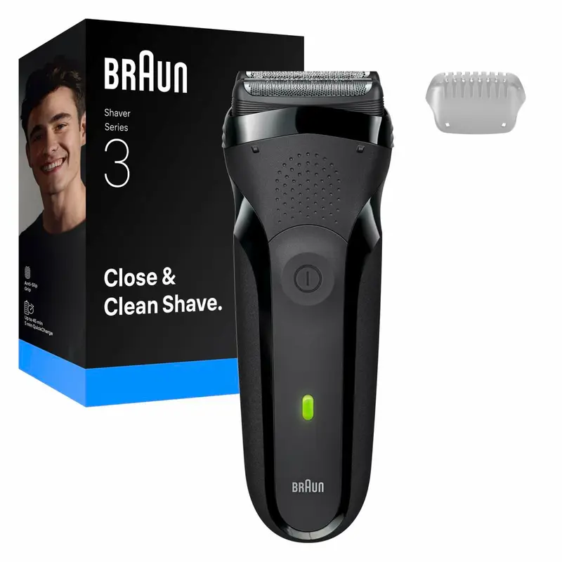 Braun Series 3 300S Scheerapparaat - Oplaadbaar Blauw/Grijs - Compleet