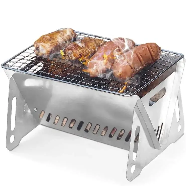 CampGrill – 3-stufig höhenverstellbarer BBQ-Grill mit Tragetasche