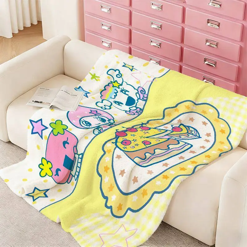 Cartoon Kuscheldecke | Weiche Plüschdecke mit verspieltem Cartoon-Muster für Sofa, Schlafzimmer, Filmabende und Kinder