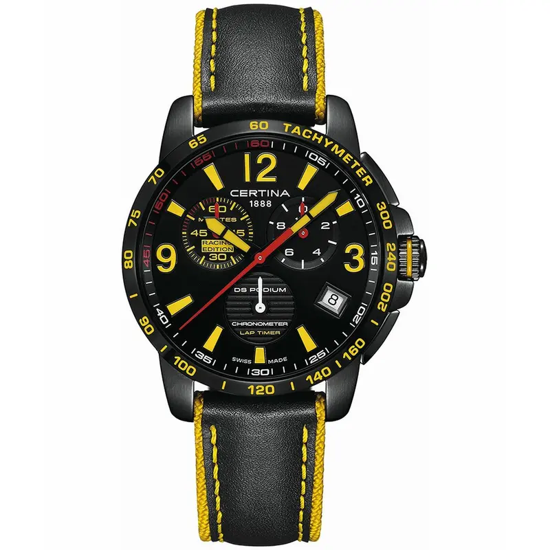 Certina C034453360571 Herenhorloge - Kwarts All-Black Leer Ø 42mm