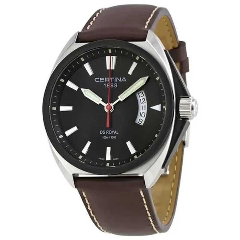 Certina DS Royal C010.410.16.051.00 Herenhorloge Zwart Leer Ø 43 mm