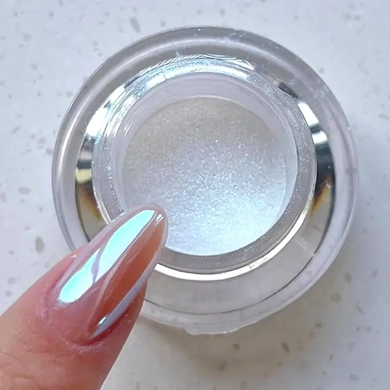 Chrome Nagelpuder mit Spiegelglanz-Effekt | Liquid-Metal Finish für Gel-Nägel | Intensiv pigmentiert & langanhaltend | Für Gel & Top Coat