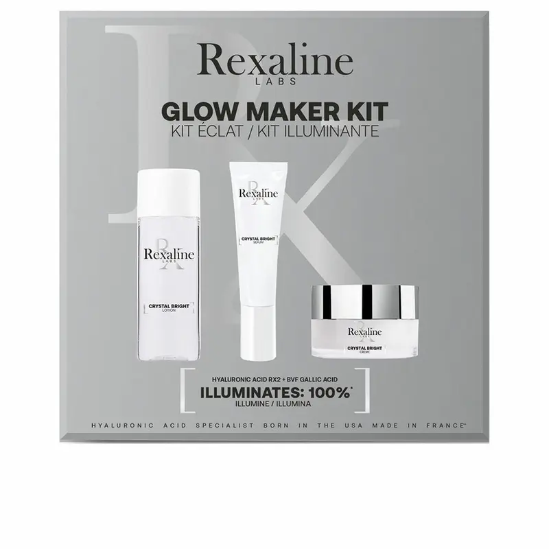 Cosmeticaset voor Dames Rexaline Crystal Bright Glow 3 Onderdelen