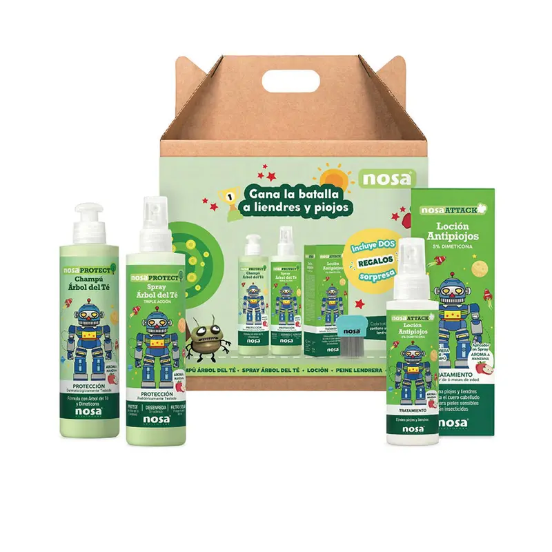 Cosmeticaset voor Kinderen Nosa Healthcare PROTECT Appel Luizenbestrijding 4 Onderdelen