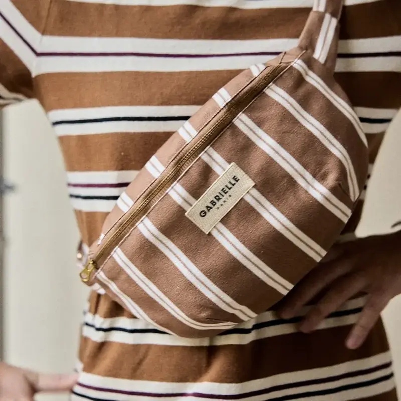 Cotton Waistbag Hazelnut Stripes