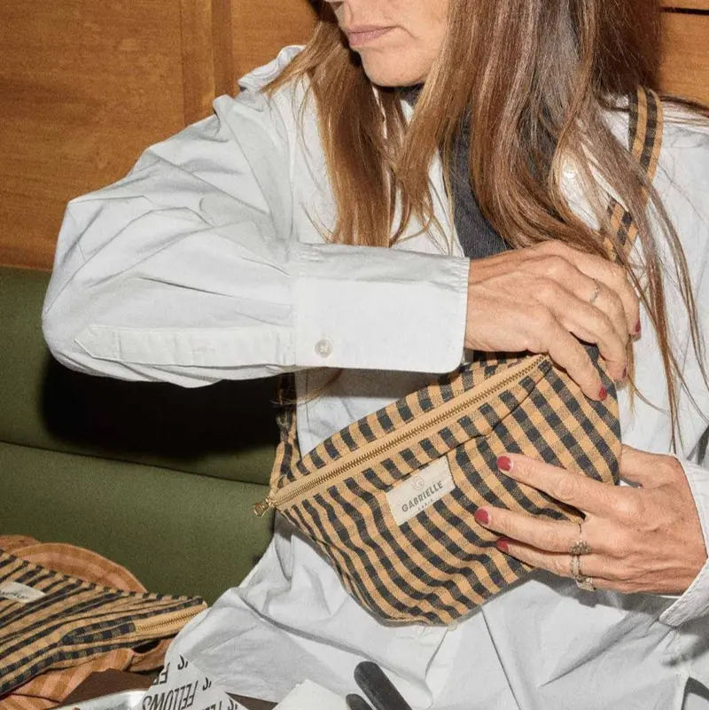 Cotton Waistbag Vichy Café