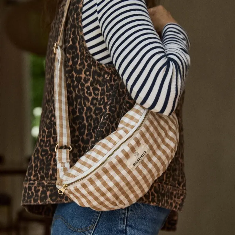 Cotton Waistbag Vichy Camel