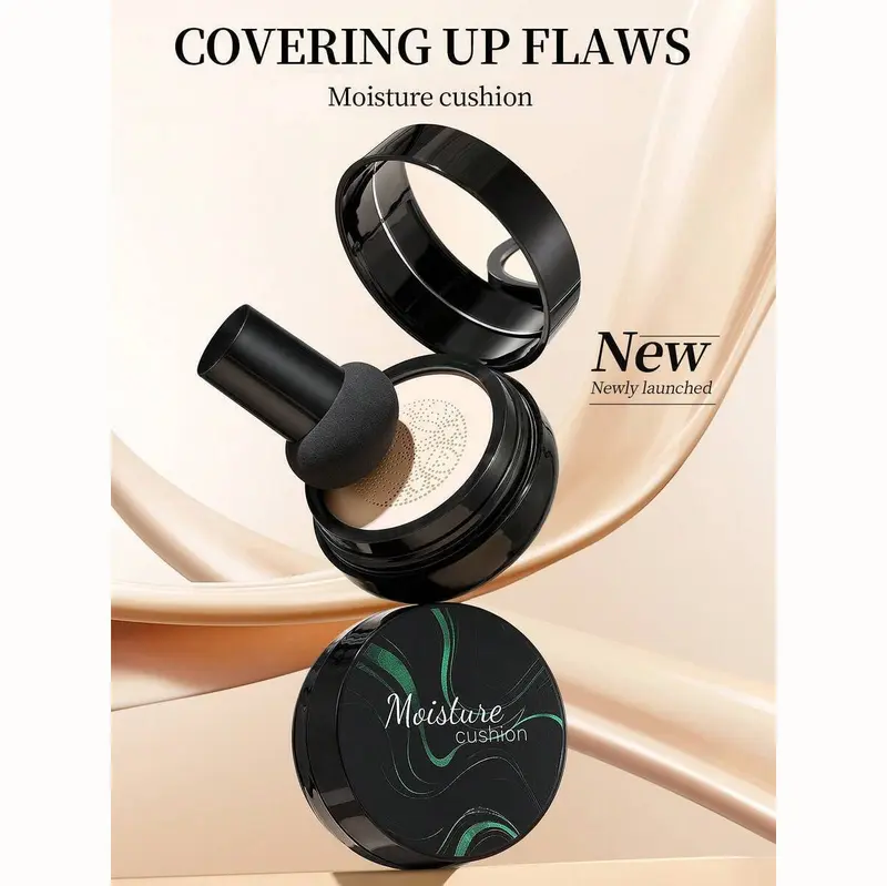 Cushion Foundation Compact mit Feuchtigkeitspflege | Leichte Deckkraft & Soft-Focus Finish | Natürlich Ebenmäßiger Teint | Inklusive Puff-Applikator