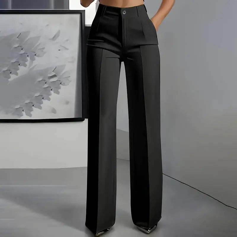 Damen-Anzughose mit hoher Taille | Gerade Passform & Bügelfalte | Knitterarm, formstabil & elegant | Größen S–3XL