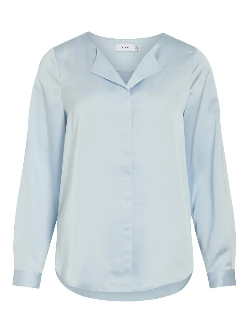 Damen Bluse | Elegante Bluse mit V-Ausschnitt, langen Ärmeln und glänzender Optik