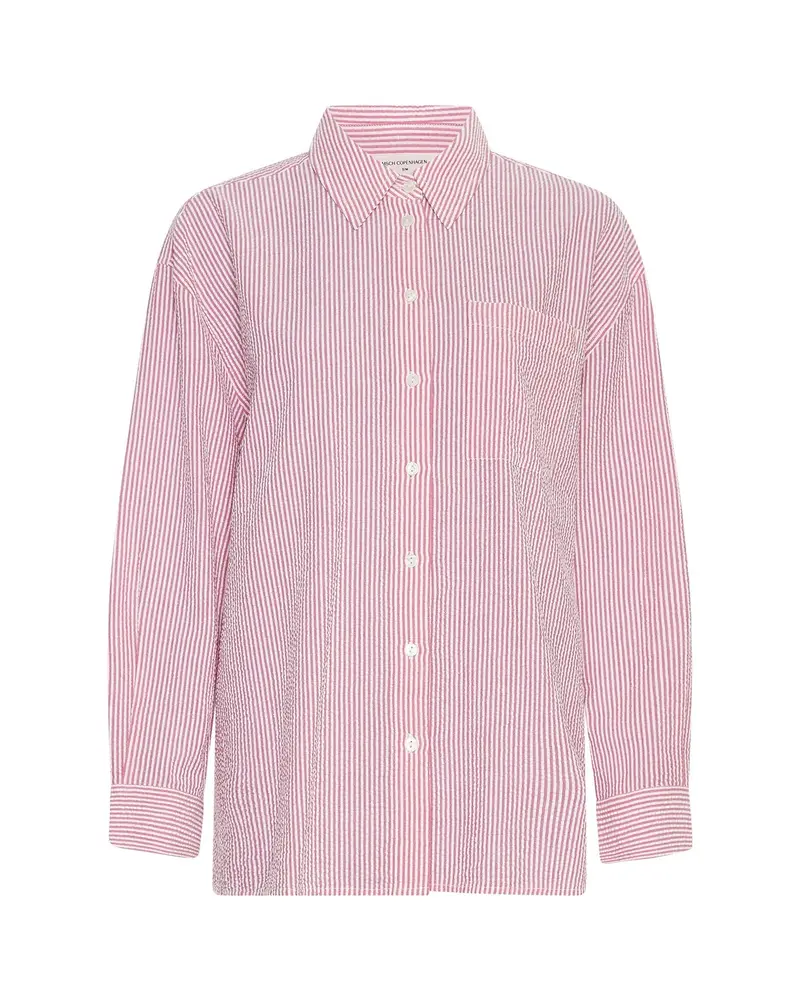 Damen Bluse | Gestreifte Bluse mit klassischem Kragen, Knopfleiste und lockerer Passform