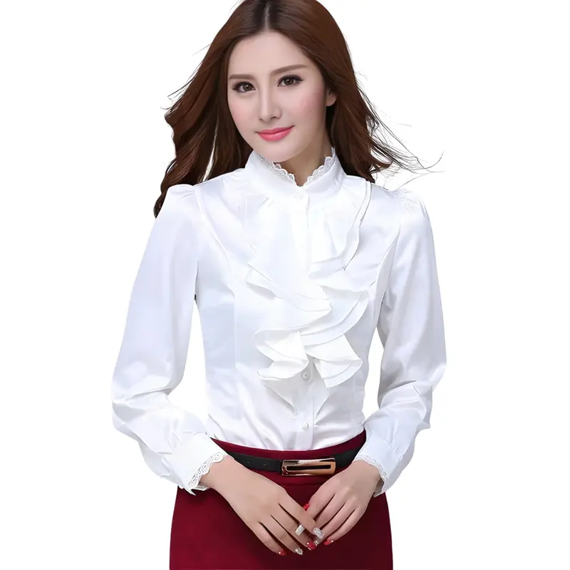 Damen Bluse mit Rüschen | Locker fallend & weich | Elegant fürs Büro, vielseitig zu Jeans & Rock kombinierbar