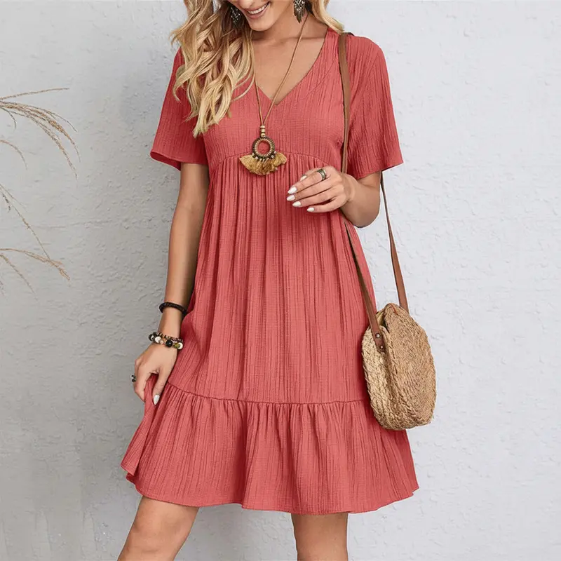 Damen Bluse mit V-Ausschnitt | Elegantes Retro-Top aus leichter, atmungsaktiver Stoffqualität | Lockeres Oberteil für Alltag & Freizeit