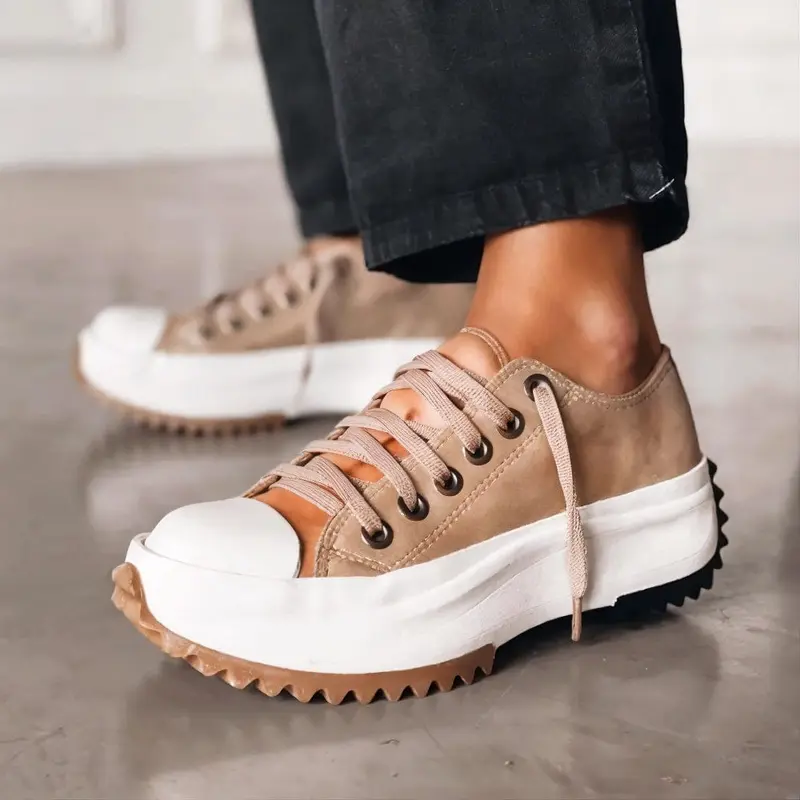 Damen Chunky Plateau-Sneaker | Dicke Sohle & gepolsterte Innensohle | Bequeme Freizeitschuhe für Streetwear, Alltag & City
