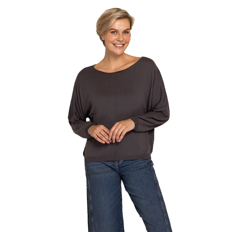 Damen Feinstrickpullover mit U-Boot-Ausschnitt | Strickpullover im Regular Fit mit durchgehender Ziernaht für Alltag und Freizeit