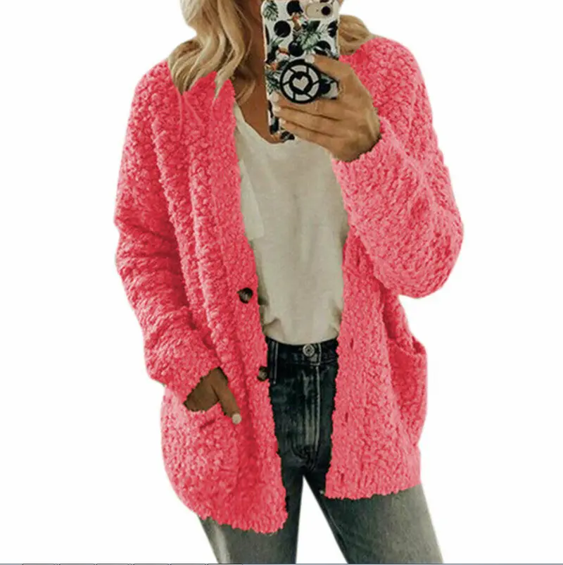 Damen Flausch-Cardigan | Weiche offene Strickjacke mit langen Ärmeln und bequemer Passform für Herbst und Winter